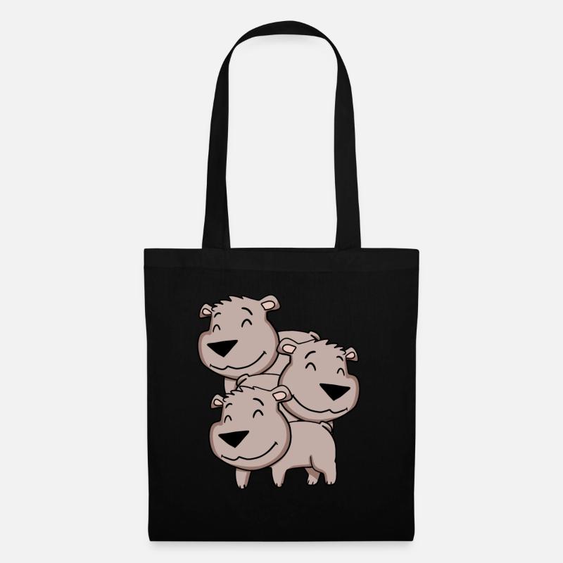 Ours mignons - Ours - Sac en tissu - noir
