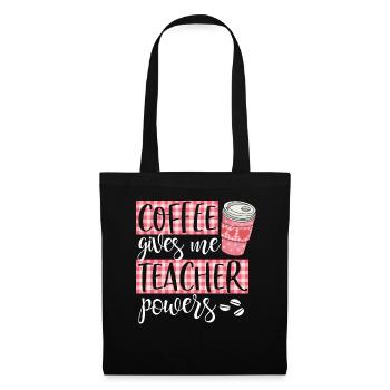 Coffee Gives Me Teacher Powers Cute Funny Coffee - Tote Bag - black - Front