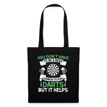 Jeu de fléchettes buveur de bière avec bière et flèches - Sac en tissu - noir - Devant