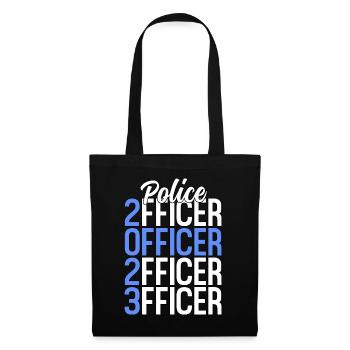 Stolzer Polizist Akademie Abschluss Thin Blue - Stoffbeutel - Schwarz - Vorne