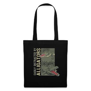 Easily Distracted By Alligators Funny Alligator - Tote Bag - black - Front