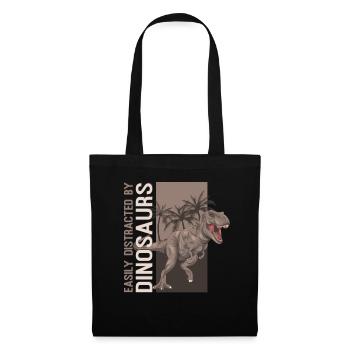 Facilement distrait par les dinosaures drôles de T-Rex - Sac en tissu - noir - Devant