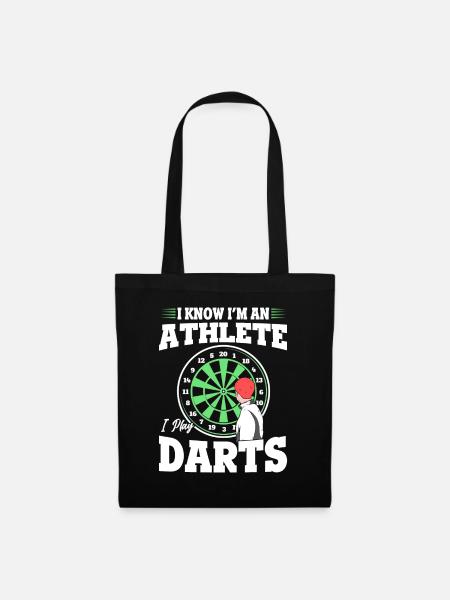 Dartsportler Dartspieler Athlete Play Darts - Stoffbeutel - Schwarz