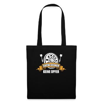 Dartsportler Suche Gegner Keine Opfer Geschenk - Stoffbeutel - Schwarz - Vorne