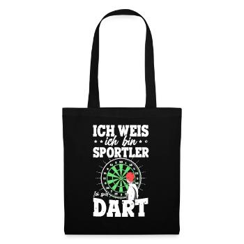 Dartverein Darts Training Ich Bin Dart Sportler - Stoffbeutel - Schwarz - Vorne