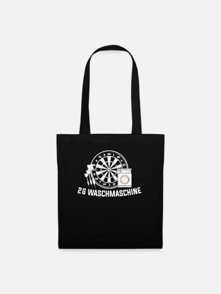 26 Waschmaschine Dart Dartsportler Dartspieler - Stoffbeutel - Schwarz