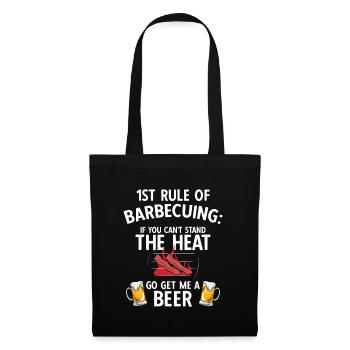 Grillparty Spruch Zum Grillen Grill - Stoffbeutel - Schwarz - Vorne