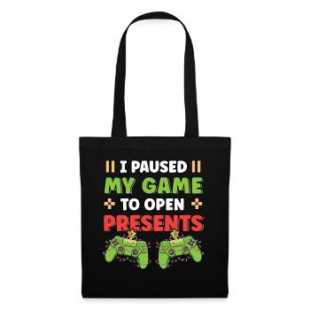 J’ai mis mon jeu en pause pour ouvrir la vidéo amusante de Presents - Sac en tissu - noir - Devant