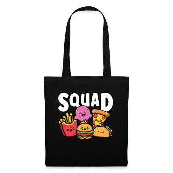 Junk Food Squad Nette lustige Fast-Food-Liebhaber Feinschmecker - Stoffbeutel - Schwarz - Vorne