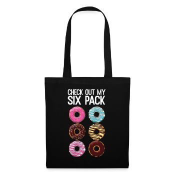 Check Out My Six Pack Funny Donut Lover Dad BOD - Tote Bag - black - Front