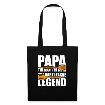 Papa Mann Mythos Dart Legende Dartspieler Vater - Stoffbeutel - Schwarz - Vorne