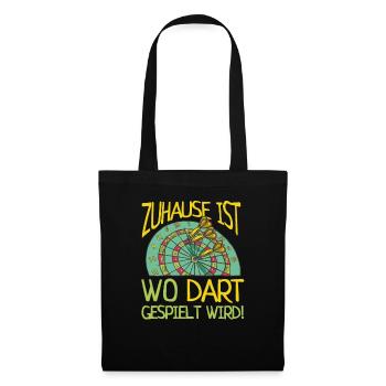 Zuhause Ist Wo Dart Gespielt Wird Darten Darts - Stoffbeutel - Schwarz - Vorne