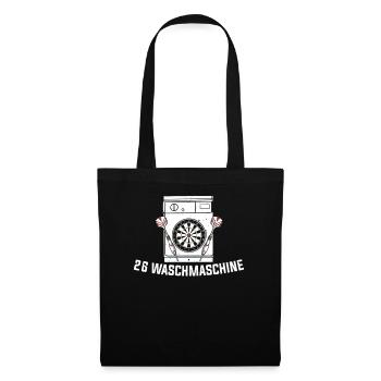 26 Waschmaschine Dartboard Dartpfeile Geschenk - Stoffbeutel - Schwarz - Vorne