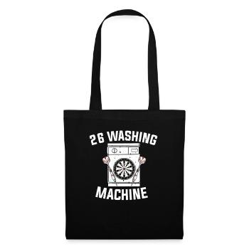 26 Waschmaschine Dartboard Dartpfeile Geschenk - Stoffbeutel - Schwarz - Vorne