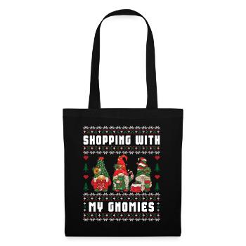 Shopping With My Gnomies Funny Gnome Ugly - Tote Bag - black - Front