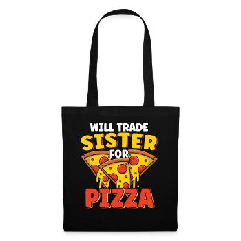 Échangera sa sœur contre un amateur de pizza drôle de frère - Sac en tissu - noir - Devant