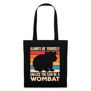Lustiges Australischer Wombat Spruch - Stoffbeutel - Schwarz - Vorne