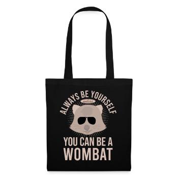 Lustiges Australischer Wombat Spruch - Stoffbeutel - Schwarz - Vorne