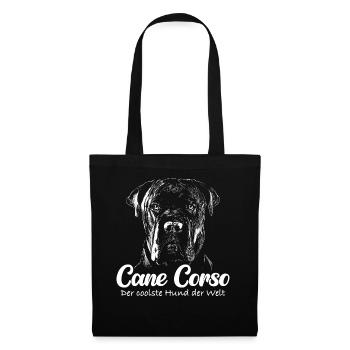 Cane Corso Italiano Hund - Stoffbeutel - Schwarz - Vorne
