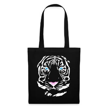 Sibirischer Tiger Design Katze Löwe Lion Cat Wild - Stoffbeutel - Schwarz - Vorne