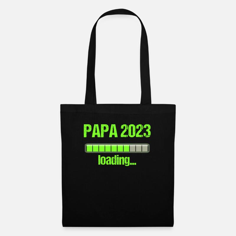 Papa 2023 Loading Vaterschaft Vater Werden Dad - Stoffbeutel - Schwarz