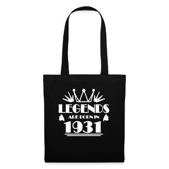 1931 - Born 1931 - Year of construction 1931 - Tote Bag - black - Front