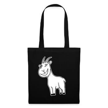 Chèvre Animal Heureux Heureux Heureux Rire - Sac en tissu - noir - Devant