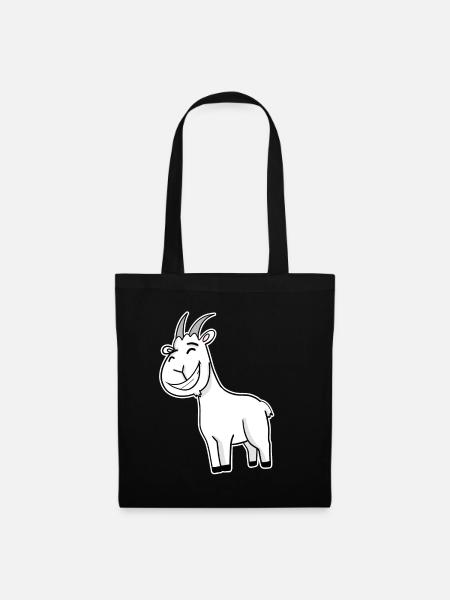Chèvre Animal Heureux Heureux Heureux Rire - Sac en tissu - noir