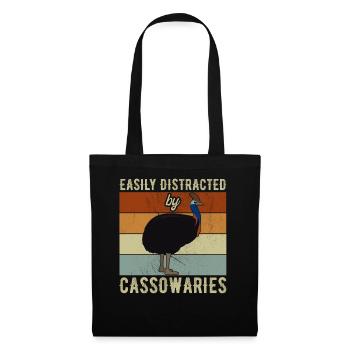 Casoars Retro Cassowary Bird Vintage - Sac en tissu - noir - Devant