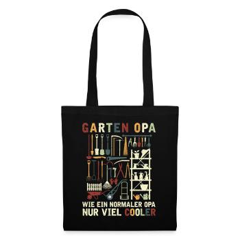 Gartenarbeit Opa Garten Lustiger Gärtner Opa - Stoffbeutel - Schwarz - Vorne