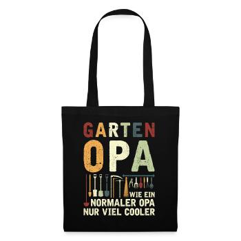 Garten Opa Lustiger Gärtner Opa - Stoffbeutel - Schwarz - Vorne