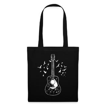 Guitariste acoustique Oiseaux Professeur de musique Musicien - Sac en tissu - noir - Devant