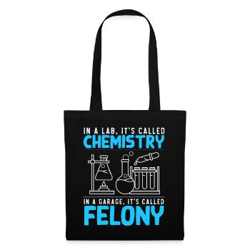 Drôle de chimie Humour Hommes Femmes Chimistes - Sac en tissu - noir - Devant