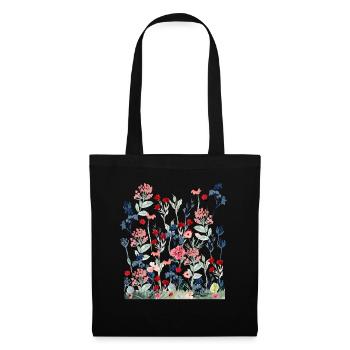 Wildflower Frauen Floral Bunte Blumen - Stoffbeutel - Schwarz - Vorne