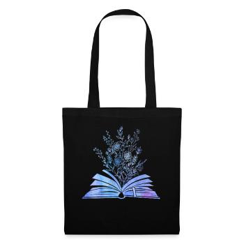 Wildflower Bücher Lesen Frauen Gartenarbeit - Stoffbeutel - Schwarz - Vorne
