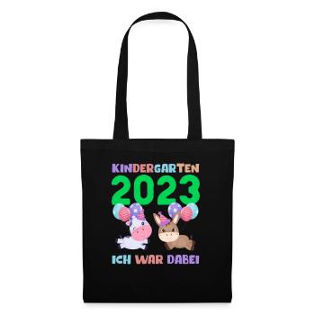 Kindergarten 2023 Süße Tiere Mädchen Jungen Kita - Stoffbeutel - Schwarz - Vorne