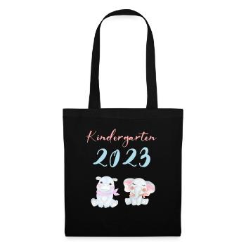 Kindergarten 2023 Süße Tiere Mädchen Jungen Kita - Stoffbeutel - Schwarz - Vorne