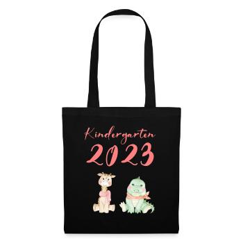 Kindergarten 2023 Süße Tiere Mädchen Jungen Kita - Stoffbeutel - Schwarz - Vorne