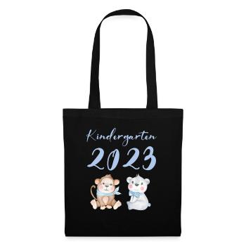 Kindergarten 2023 Süße Tiere Mädchen Jungen Kita - Stoffbeutel - Schwarz - Vorne