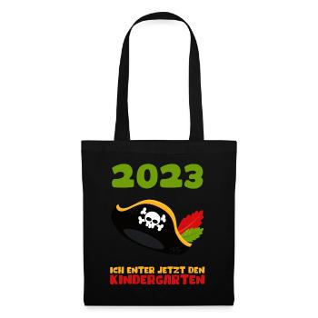 Kindergarten 2023 Pirat Jungen Sohn Geschenk Kita - Stoffbeutel - Schwarz - Vorne
