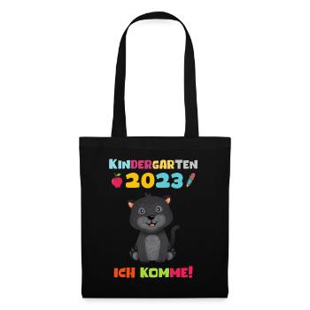 Kindergarten 2023 Ich Komme Mädchen Jungen Kita - Stoffbeutel - Schwarz - Vorne