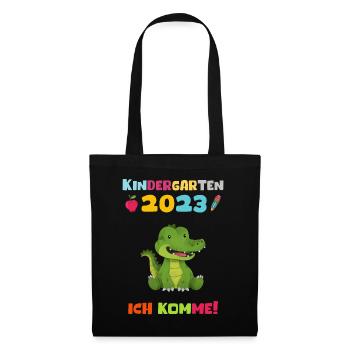 Kindergarten 2023 Ich Komme Mädchen Jungen Kita - Stoffbeutel - Schwarz - Vorne