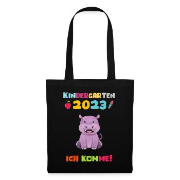 Kindergarten 2023 Ich Komme Mädchen Jungen Kita - Stoffbeutel - Schwarz - Vorne