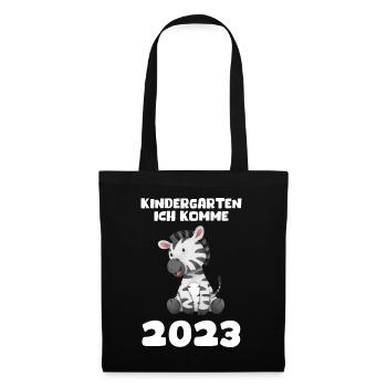 Kindergarten 2023 Ich Komme Mädchen Jungen Kita - Stoffbeutel - Schwarz - Vorne