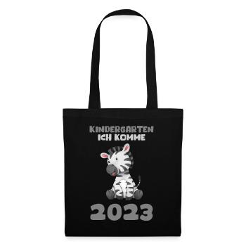 Kindergarten 2023 Ich Komme Mädchen Jungen Kita - Stoffbeutel - Schwarz - Vorne