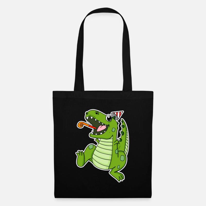 Dino Party - Stoffbeutel - Schwarz
