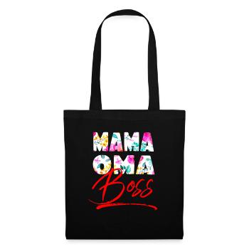 Mama Oma Boss Chef - Lustiger Großmutter Spruch - Stoffbeutel - Schwarz - Vorne
