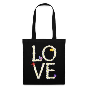 Love Daisy Butterfly Femmes Fleurs - Sac en tissu - noir - Devant