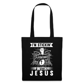 Religious drummer Christian musician - Tote Bag - black - Front