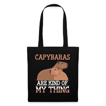 Capybara Lover Frauen Männer Tierliebe - Stoffbeutel - Schwarz - Vorne